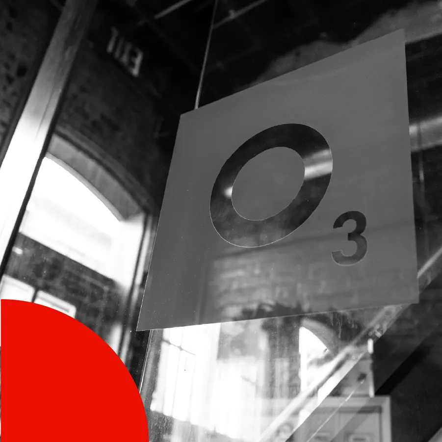 photo of doorway with o3 logo